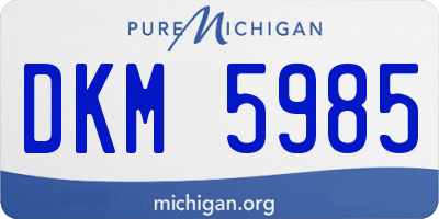 MI license plate DKM5985