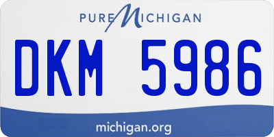 MI license plate DKM5986