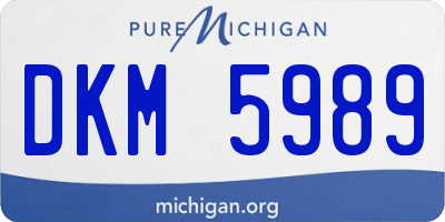 MI license plate DKM5989