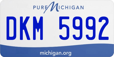 MI license plate DKM5992