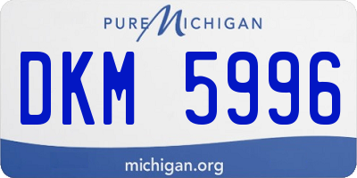 MI license plate DKM5996