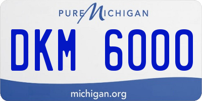 MI license plate DKM6000