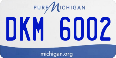 MI license plate DKM6002