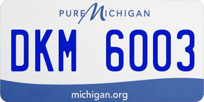 MI license plate DKM6003