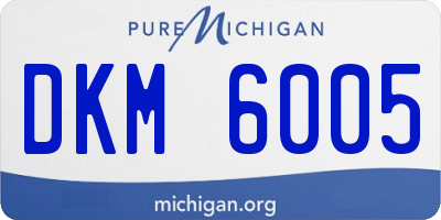 MI license plate DKM6005