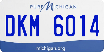 MI license plate DKM6014