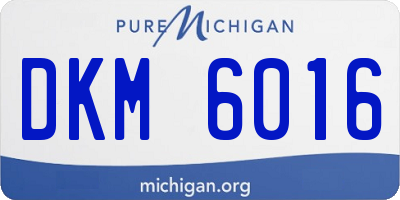 MI license plate DKM6016