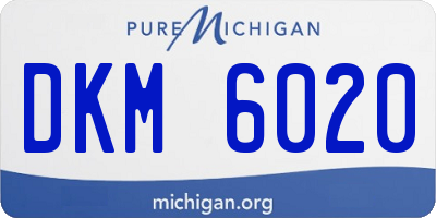 MI license plate DKM6020