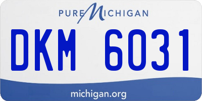 MI license plate DKM6031