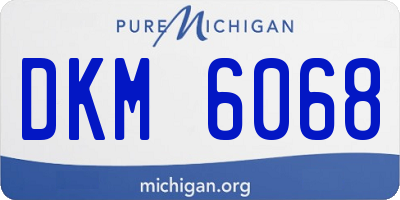 MI license plate DKM6068