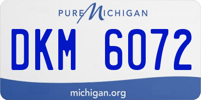 MI license plate DKM6072