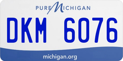 MI license plate DKM6076