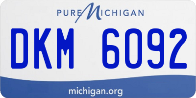 MI license plate DKM6092