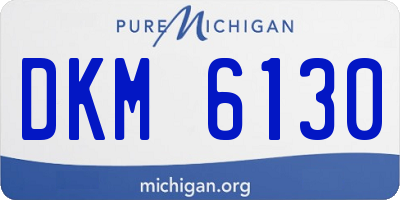 MI license plate DKM6130