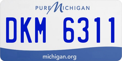 MI license plate DKM6311