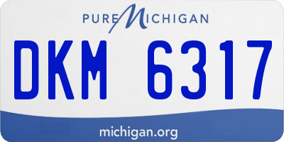 MI license plate DKM6317