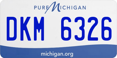 MI license plate DKM6326