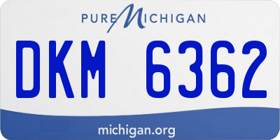 MI license plate DKM6362