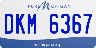 MI license plate DKM6367