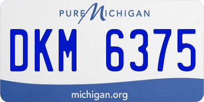 MI license plate DKM6375