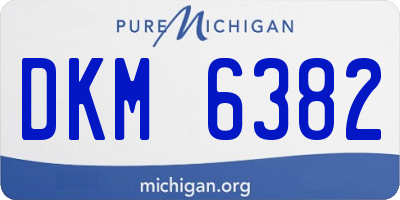 MI license plate DKM6382