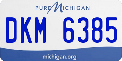 MI license plate DKM6385