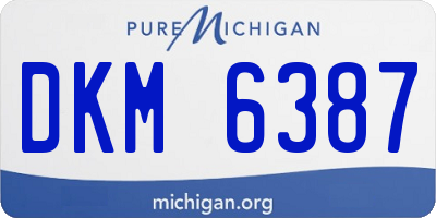 MI license plate DKM6387