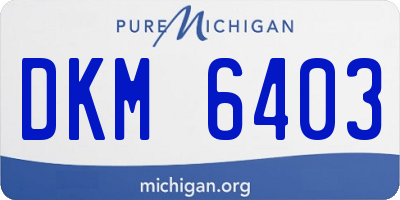 MI license plate DKM6403