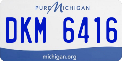 MI license plate DKM6416