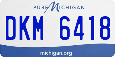 MI license plate DKM6418