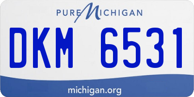 MI license plate DKM6531