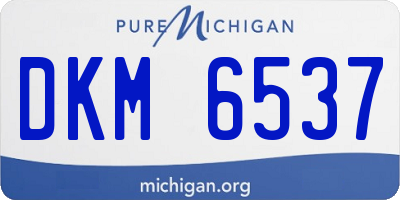 MI license plate DKM6537