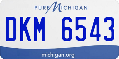 MI license plate DKM6543