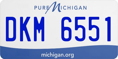 MI license plate DKM6551