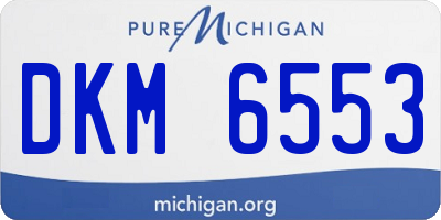 MI license plate DKM6553