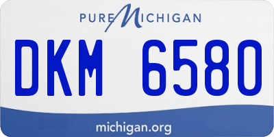 MI license plate DKM6580