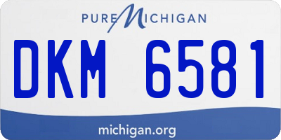 MI license plate DKM6581