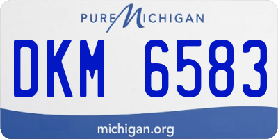 MI license plate DKM6583