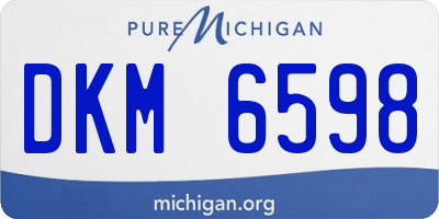 MI license plate DKM6598