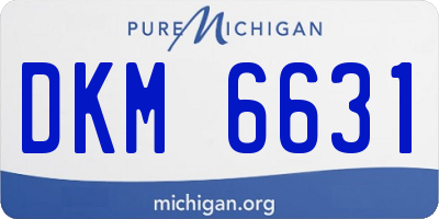 MI license plate DKM6631