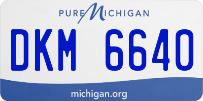 MI license plate DKM6640