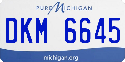 MI license plate DKM6645