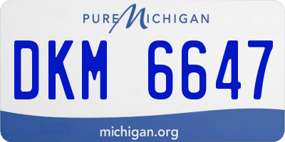 MI license plate DKM6647