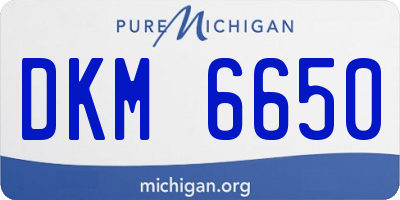 MI license plate DKM6650
