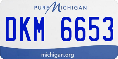 MI license plate DKM6653