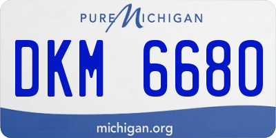 MI license plate DKM6680