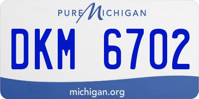 MI license plate DKM6702