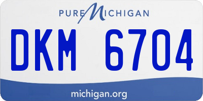 MI license plate DKM6704