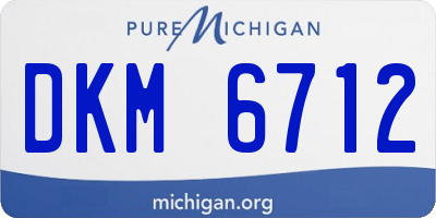 MI license plate DKM6712