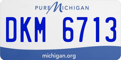 MI license plate DKM6713